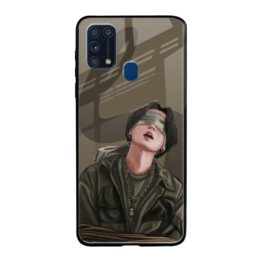 Blind Fold Samsung Galaxy M31 Prime Glass Back Cover Online