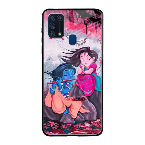 Radha Krishna Art Samsung Galaxy M31 Prime Glass Back Cover Online