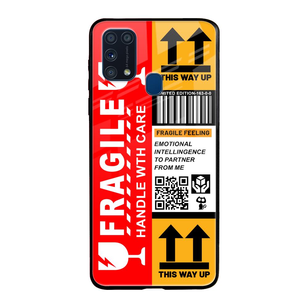 Handle With Care Samsung Galaxy M31 Prime Glass Back Cover Online