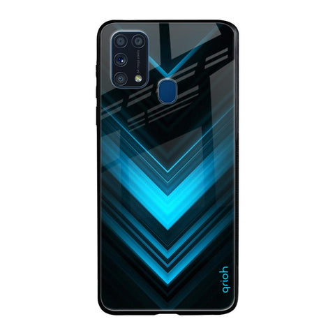 Vertical Blue Arrow Samsung Galaxy M31 Prime Glass Back Cover Online