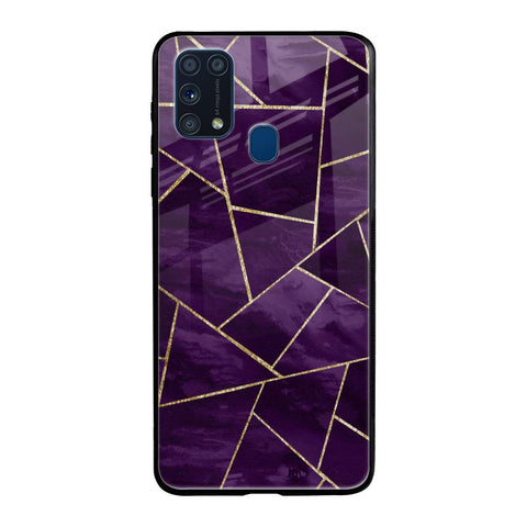Geometric Purple Samsung Galaxy M31 Prime Glass Back Cover Online