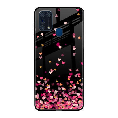Heart Rain Fall Samsung Galaxy M31 Prime Glass Back Cover Online