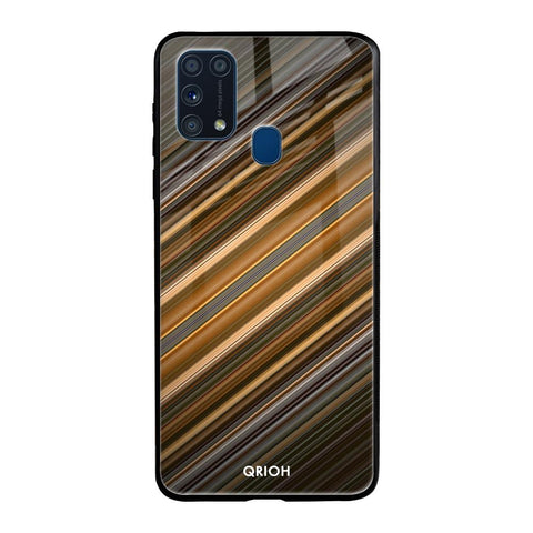 Diagonal Slash Pattern Samsung Galaxy M31 Prime Glass Back Cover Online