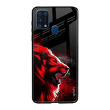 Red Angry Lion Samsung Galaxy M31 Prime Glass Back Cover Online