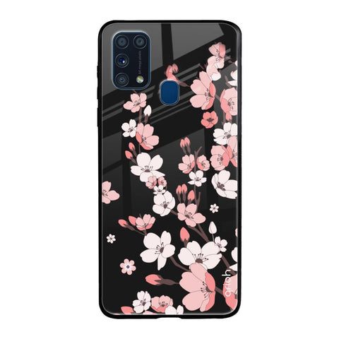 Black Cherry Blossom Samsung Galaxy M31 Prime Glass Back Cover Online