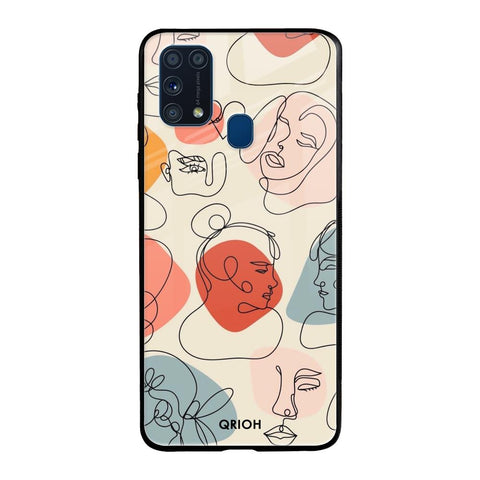 Abstract Faces Samsung Galaxy M31 Prime Glass Back Cover Online