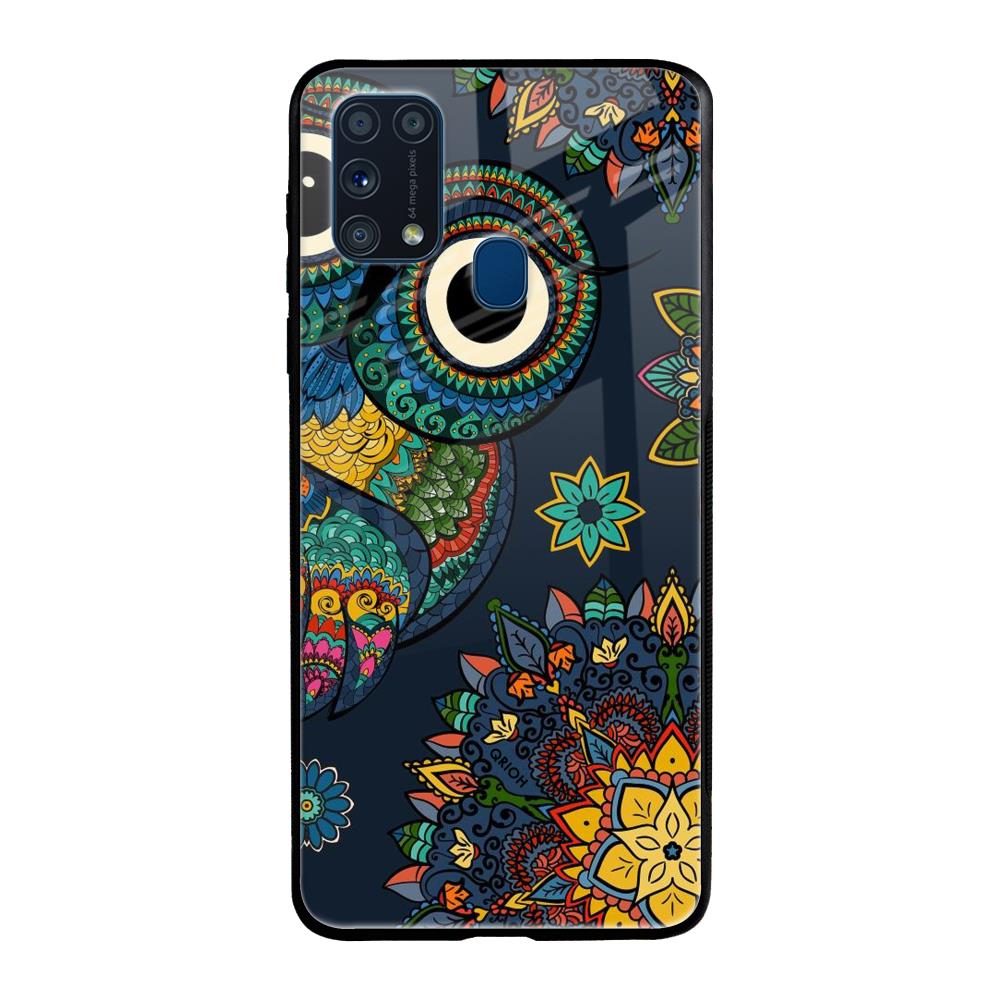 Owl Art Samsung Galaxy M31 Prime Glass Back Cover Online