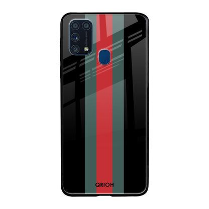 Vertical Stripes Samsung Galaxy M31 Prime Glass Back Cover Online