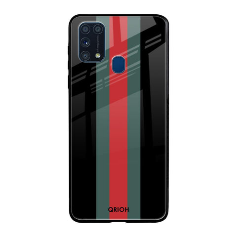 Vertical Stripes Samsung Galaxy M31 Prime Glass Back Cover Online
