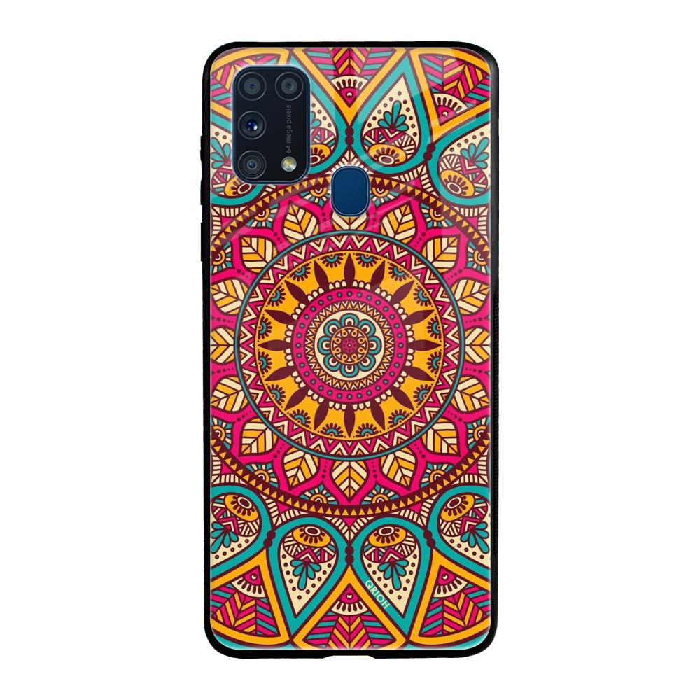 Elegant Mandala Samsung Galaxy M31 Prime Glass Back Cover Online
