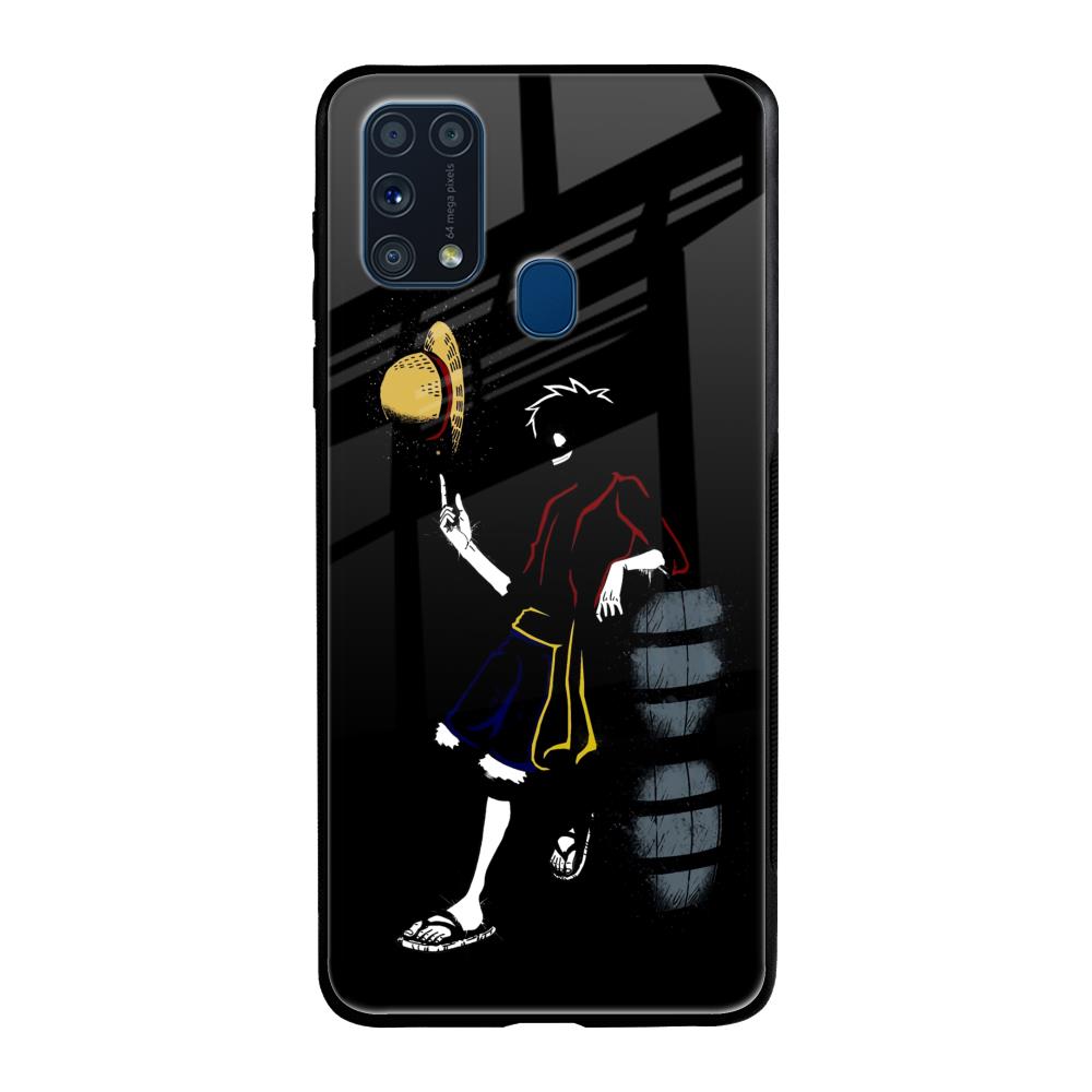 Luffy Line Art Samsung Galaxy M31 Prime Glass Back Cover Online