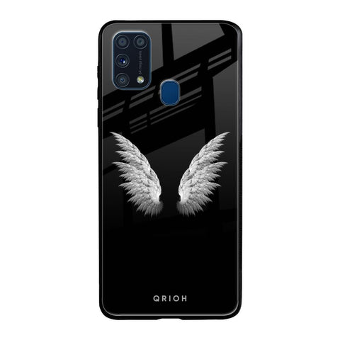 White Angel Wings Samsung Galaxy M31 Prime Glass Back Cover Online