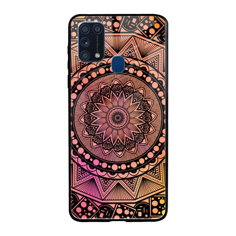 Floral Mandala Samsung Galaxy M31 Prime Glass Back Cover Online