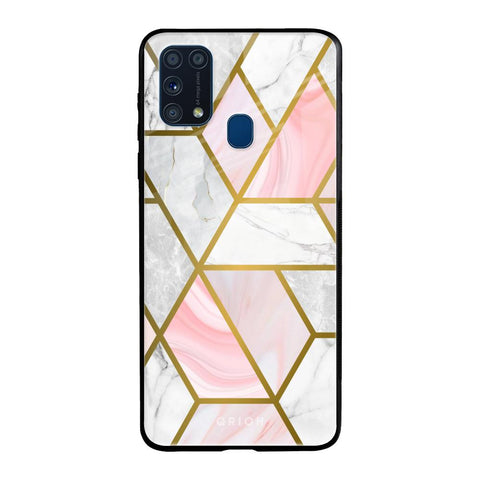 Geometrical Marble Samsung Galaxy M31 Prime Glass Back Cover Online