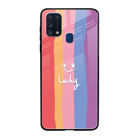 Lucky Abstract Samsung Galaxy M31 Prime Glass Back Cover Online