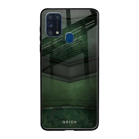 Green Leather Samsung Galaxy M31 Prime Glass Back Cover Online