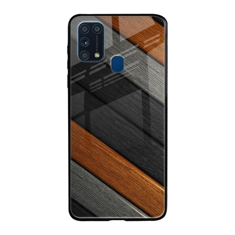 Tri Color Wood Samsung Galaxy M31 Prime Glass Back Cover Online