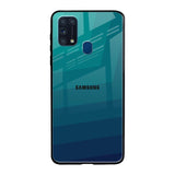 Green Triangle Pattern Samsung Galaxy M31 Prime Glass Back Cover Online