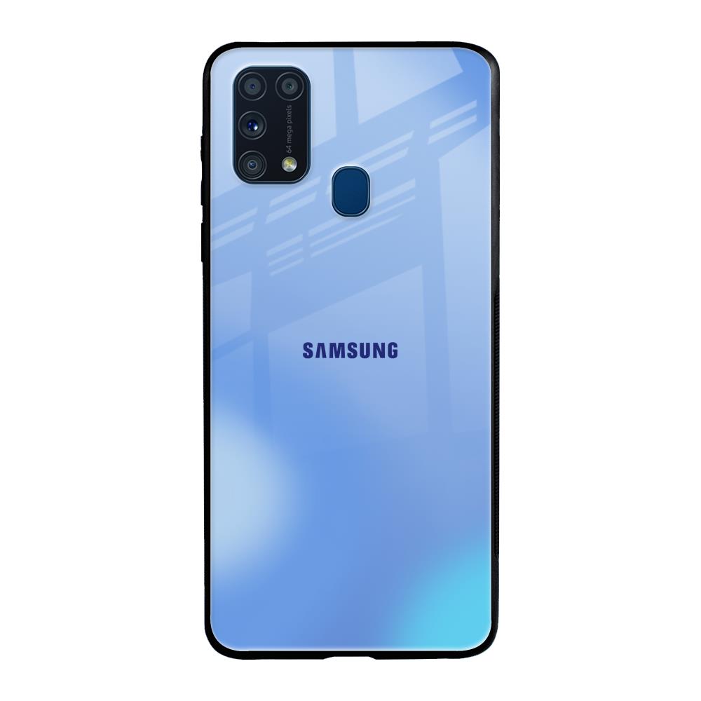 Vibrant Blue Texture Samsung Galaxy M31 Prime Glass Back Cover Online
