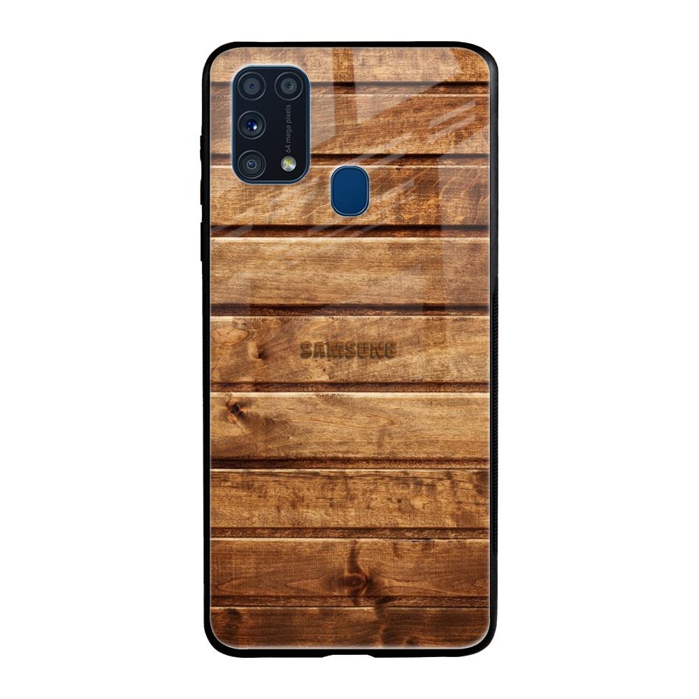 Wooden Planks Samsung Galaxy M31 Prime Glass Back Cover Online