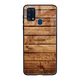 Wooden Planks Samsung Galaxy M31 Prime Glass Back Cover Online