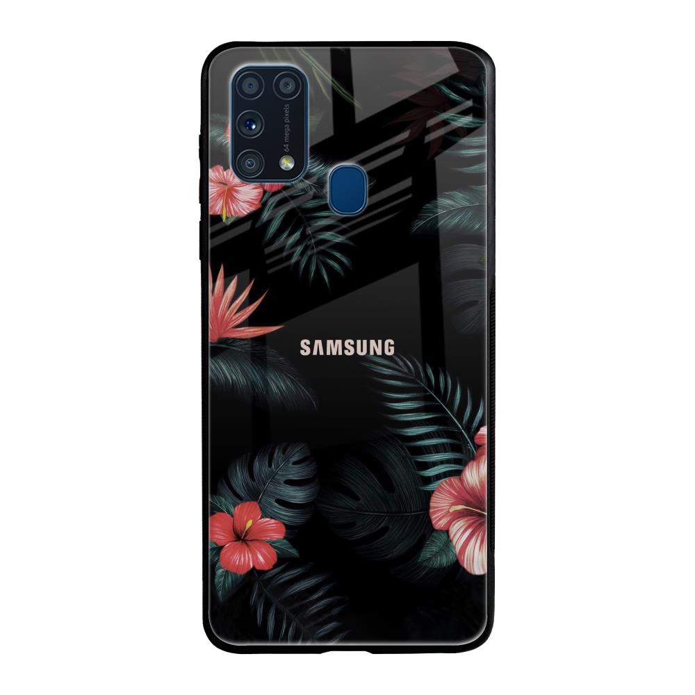 Tropical Art Flower Samsung Galaxy M31 Prime Glass Back Cover Online