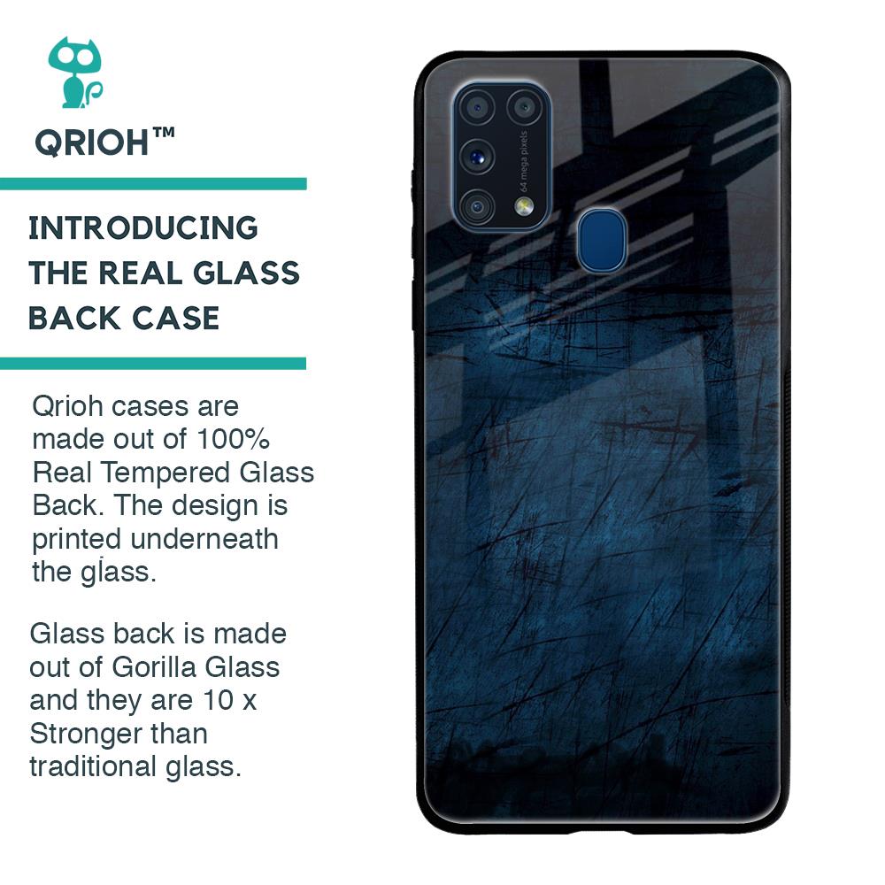 Dark Blue Grunge Glass Case for Samsung Galaxy M31 Prime