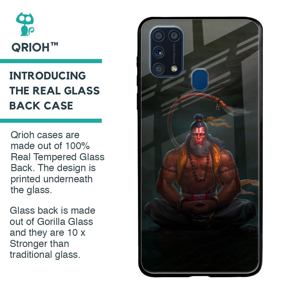 Lord Hanuman Animated Glass Case for Samsung Galaxy M31 Prime