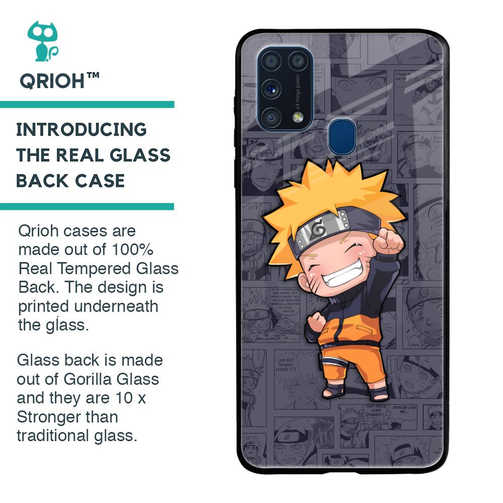 Orange Chubby Glass Case for Samsung Galaxy M31 Prime