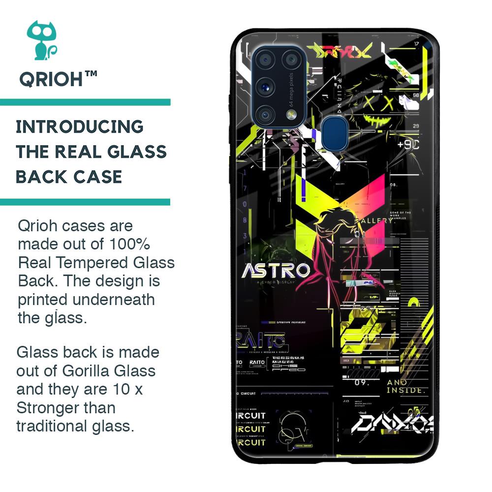 Astro Glitch Glass Case for Samsung Galaxy M31 Prime