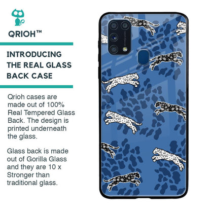 Blue Cheetah Glass Case for Samsung Galaxy M31 Prime