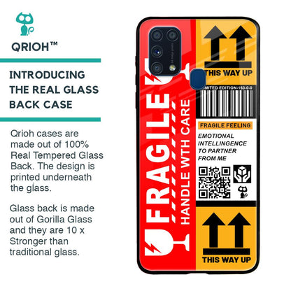 Handle With Care Glass Case for Samsung Galaxy M31 Prime