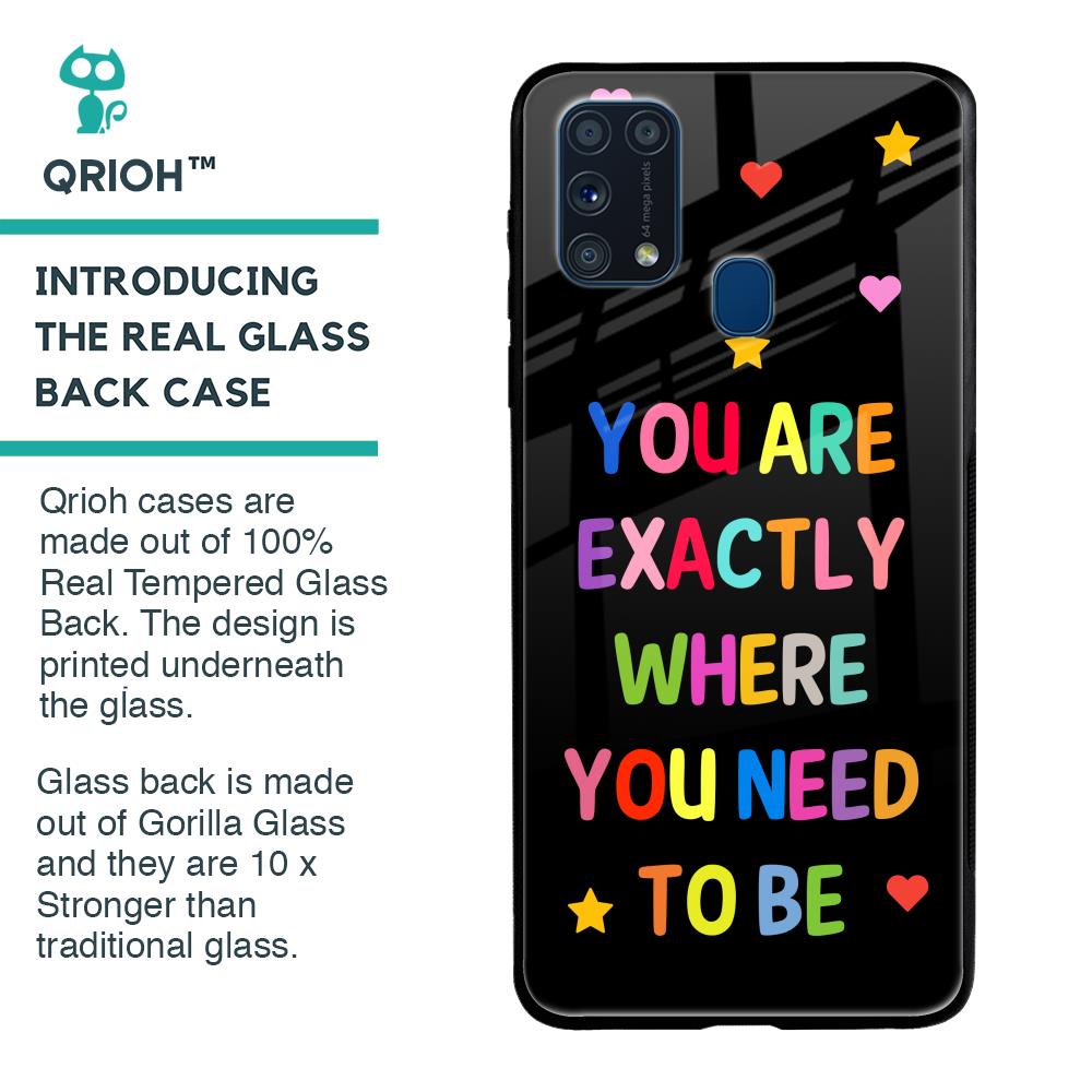 Magical Words Glass Case for Samsung Galaxy M31 Prime
