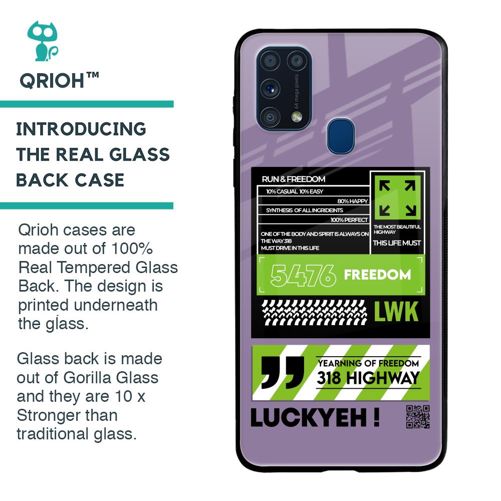 Run & Freedom Glass Case for Samsung Galaxy M31 Prime