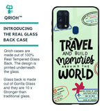 Travel Stamps Glass Case for Samsung Galaxy M31 Prime