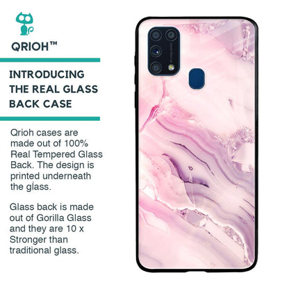 Diamond Pink Gradient Glass Case For Samsung Galaxy M31 Prime