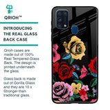 Floral Decorative Glass Case For Samsung Galaxy M31 Prime