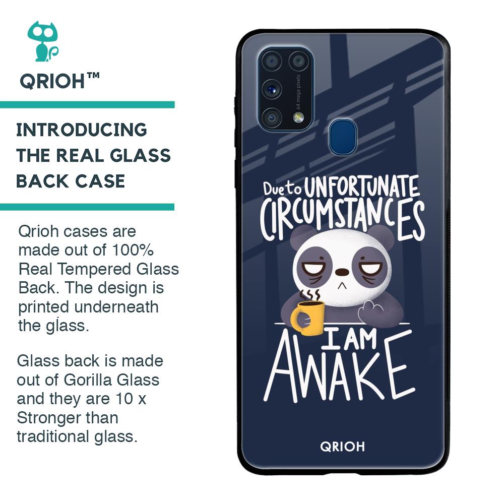 Struggling Panda Glass Case for Samsung Galaxy M31 Prime