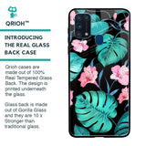 Tropical Leaves & Pink Flowers Glass case for Samsung Galaxy M31 Prime