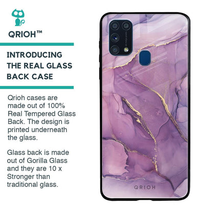 Purple Gold Marble Glass Case for Samsung Galaxy M31 Prime
