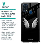 White Angel Wings Glass Case for Samsung Galaxy M31 Prime