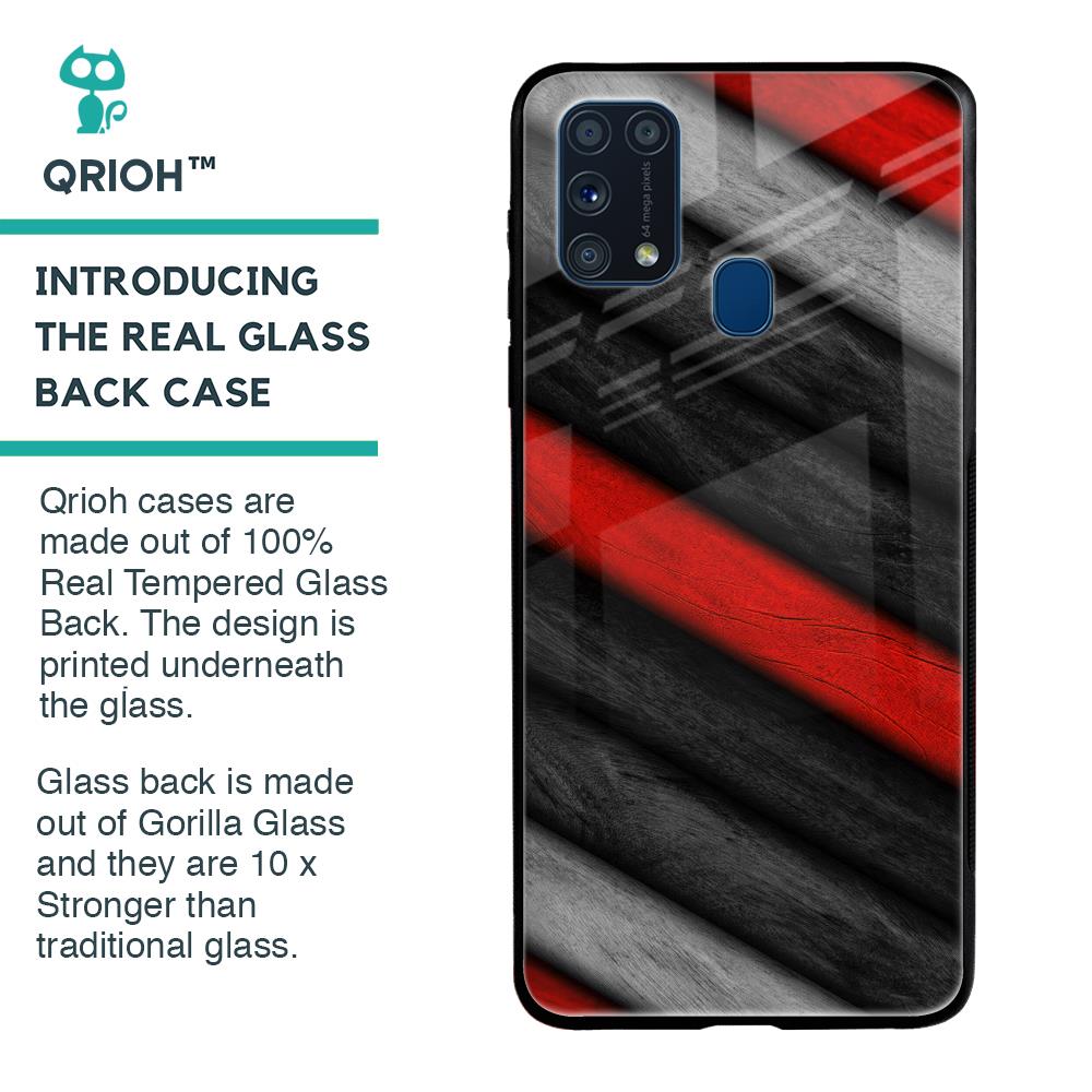 Soft Wooden Texture Glass Case for Samsung Galaxy M31 Prime