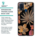 Lines Pattern Flowers Glass Case for Samsung Galaxy M31 Prime