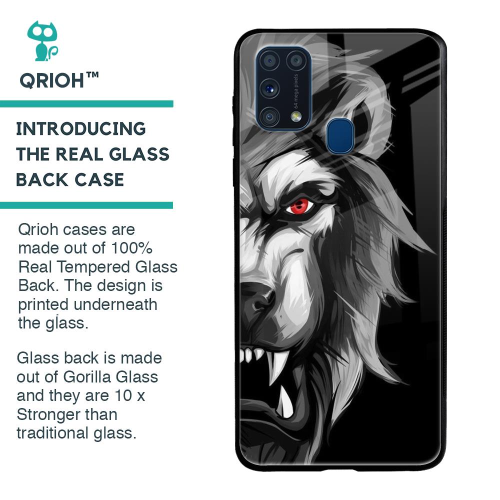 Wild Lion Glass Case for Samsung Galaxy M31 Prime