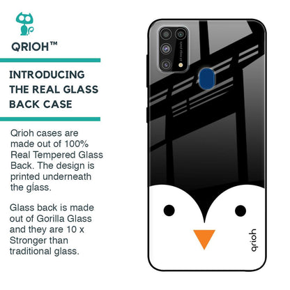 Cute Penguin Glass Case for Samsung Galaxy M31 Prime
