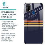 Tricolor Stripes Glass Case For Samsung Galaxy M31 Prime