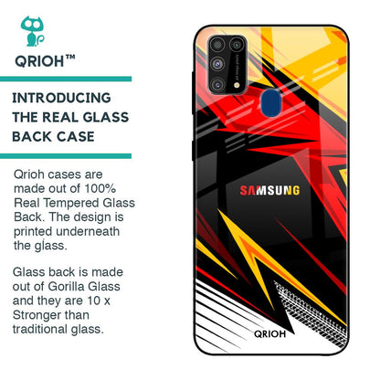 Race Jersey Pattern Glass Case For Samsung Galaxy M31 Prime