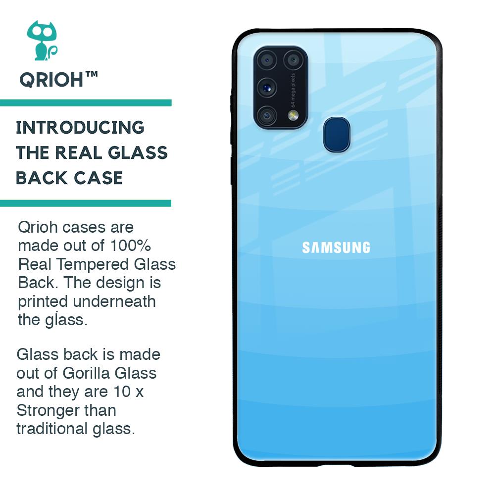 Wavy Blue Pattern Glass Case for Samsung Galaxy M31 Prime