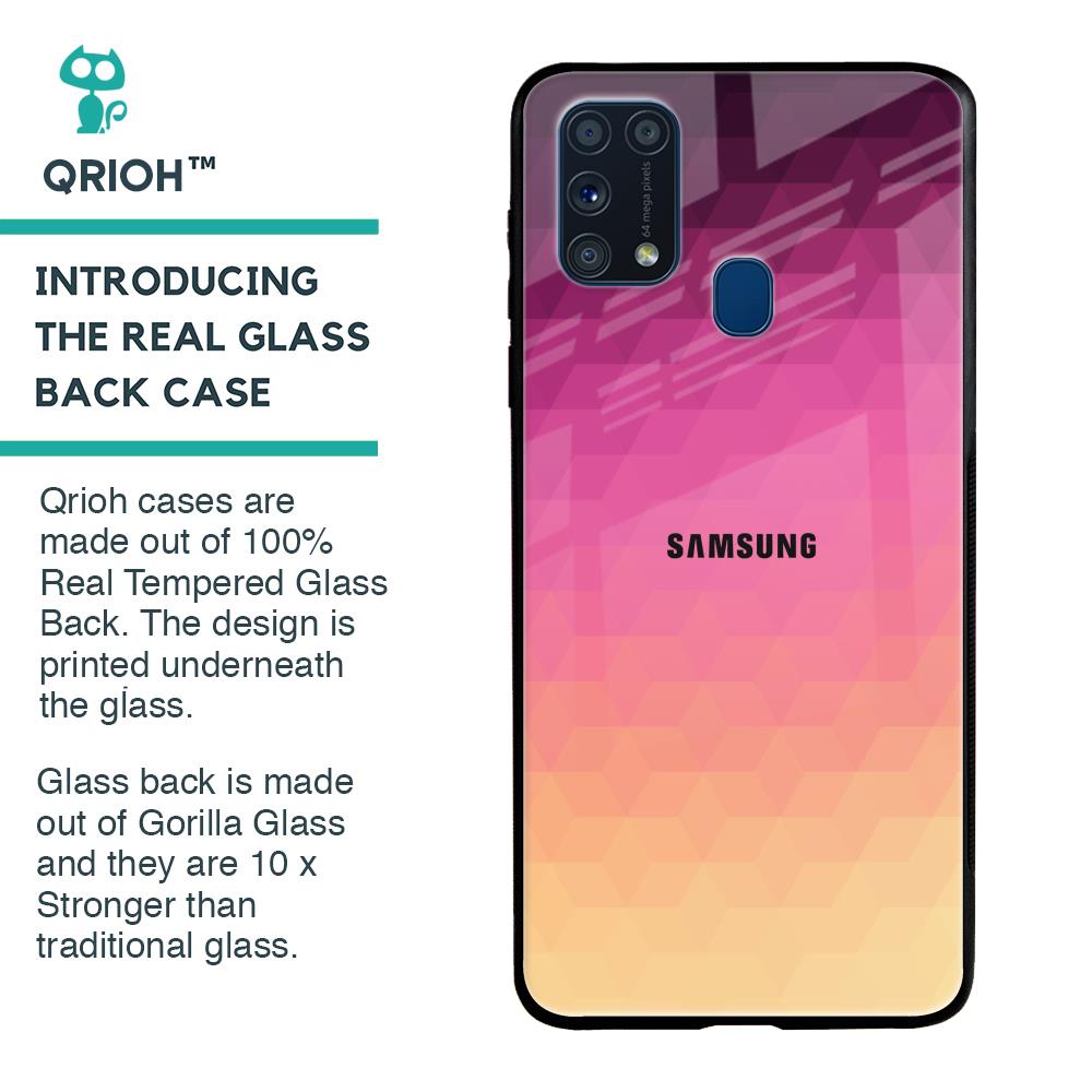 Geometric Pink Diamond Glass Case for Samsung Galaxy M31 Prime