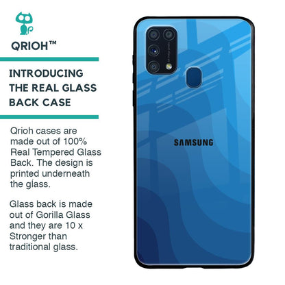 Blue Wave Abstract Glass Case for Samsung Galaxy M31 Prime
